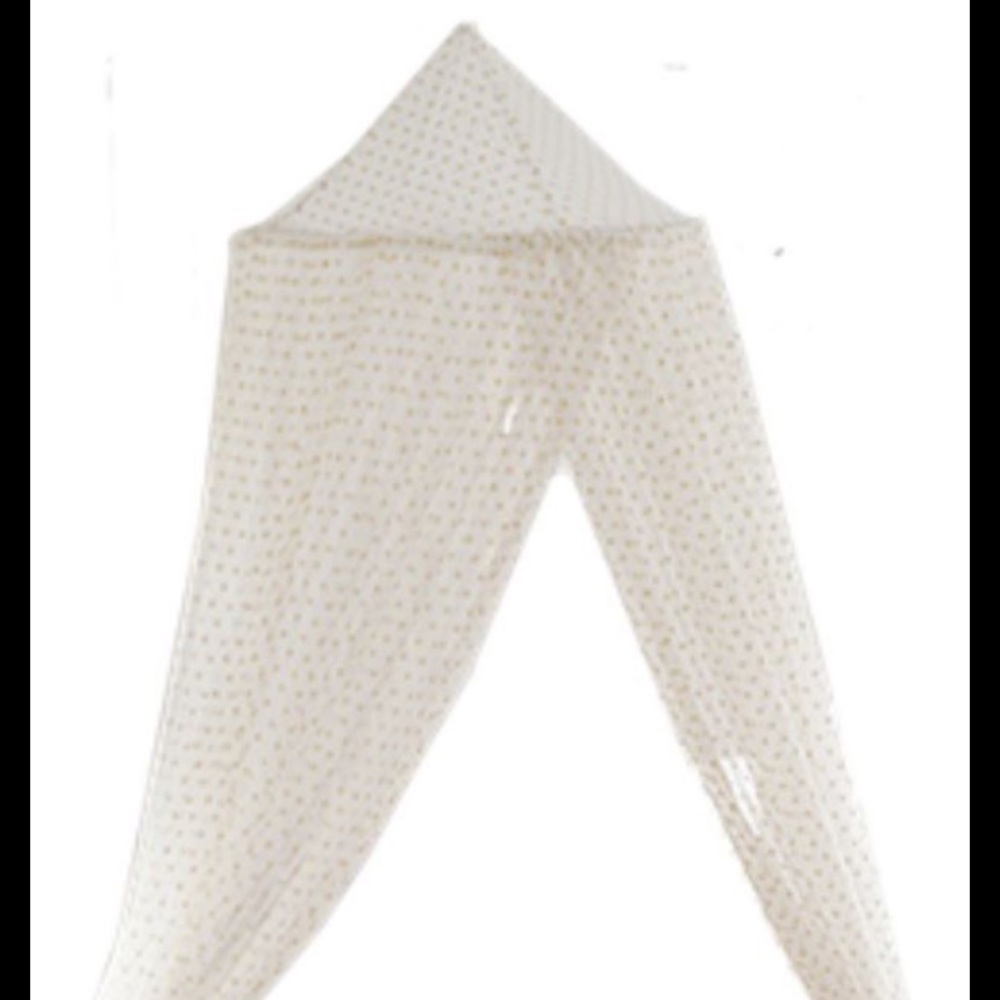 Pottery barn gold dot tulle canopy